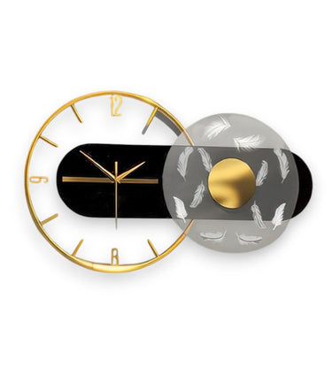 The Golden Feather Fusion Wall Clock (23.6 x 14 Inches)